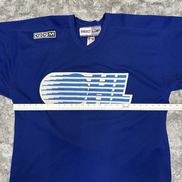 OHL CHL Hockey Jersey Stitched CCM Practice Size 56 Blue Fight Strap - Picture 6 of 7